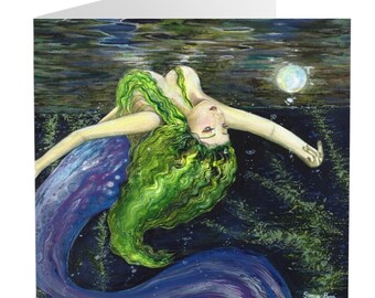 Surface - Mermaid artwork greeting card