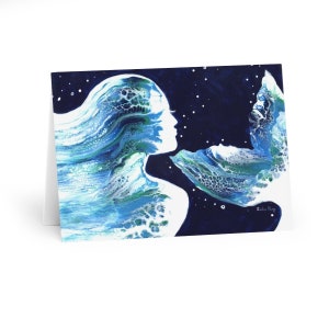 Cartão de felicitações com arte de sereia aquática