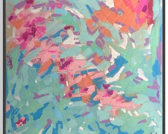 Orginal Painting | Émotions à la Fête | 36x36 Acrylic Painting on Canvas | Abstract Wall Art Decor