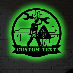 Personalized Electrical Engineer LED Metal Wall Art: Circuit Board Tech Decor