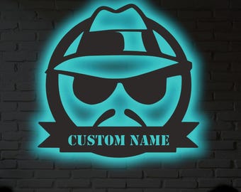 Custom Lowrider Metal Wall Art – RGB LED Garage Sign, Personalized Car Club Light