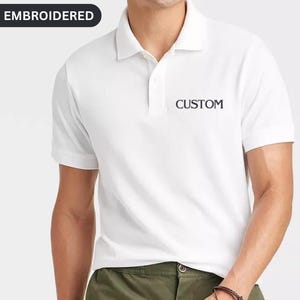 Op maat geborduurd poloshirt, gepersonaliseerd poloshirt voor mannen en vrouwen, bedrijfspoloshirt, aangepast golfpoloshirt, casual poloshirt