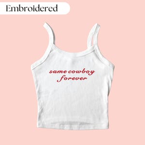 Canotta ricamata "Same Cowboy Forever", maglietta per addio al nubilato, regalo di nozze, regalo per la sposa, regalo per addio al nubilato, canotta per sposati