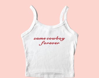 Same Cowboy Forever Embroidered Tank Top, Bachelorette Party Shirt, Wedding Gift, Brides Gift, Bachelorette Gift, Married Tank Top