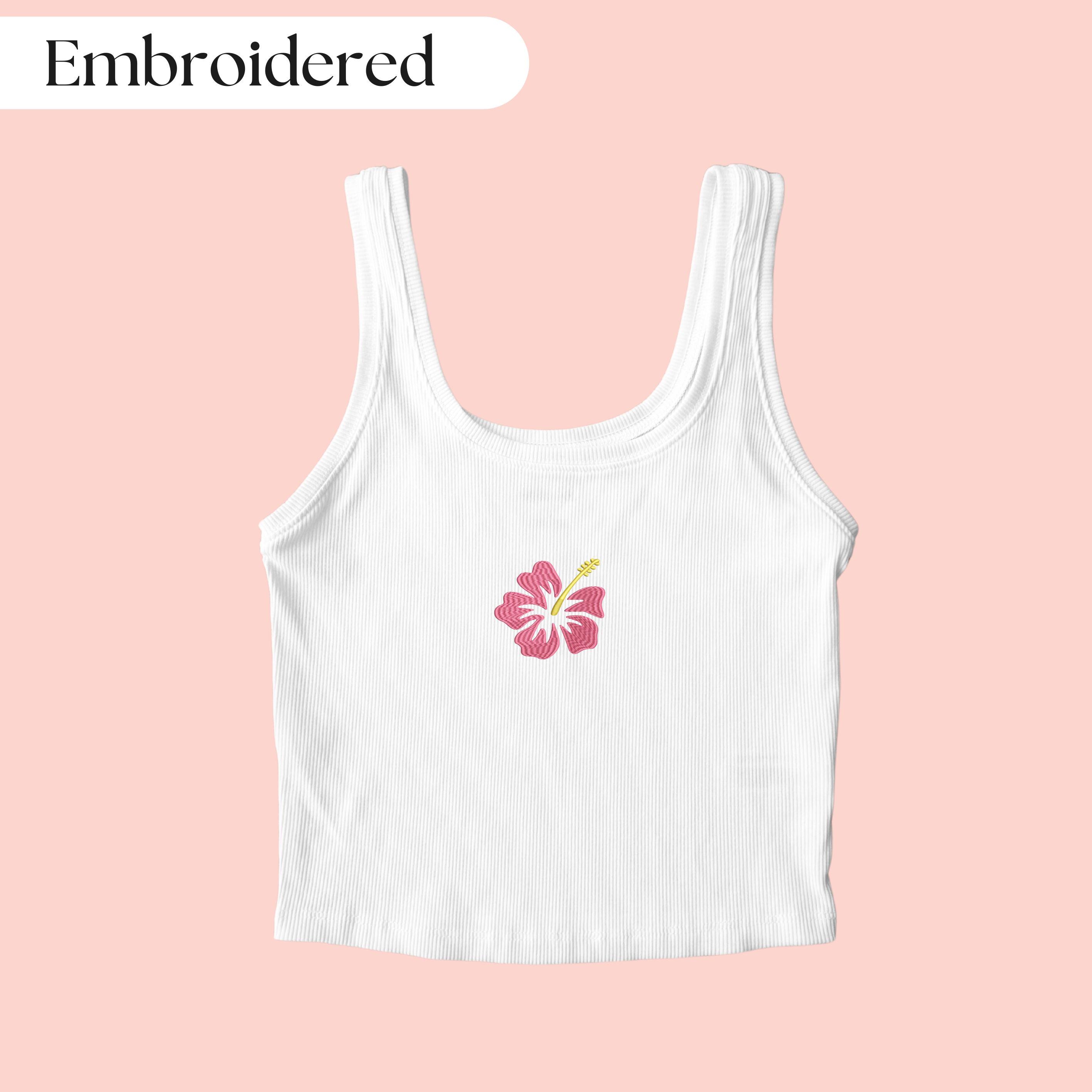 BlackEyePatch Hibiscus TANK TOP White！ HIBISCUS_OG_LABEL_CROPPED_TANK