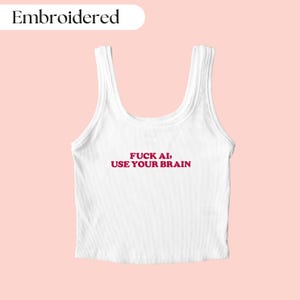 AI-tanktop, anti-AI-shirt, shirt voor kunstmatige intelligentie, anti-AI-shirt