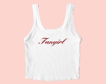 Fangirl Tank Top Embroidered, Fangirl Shirt, Music Tank Top, Concert Tank Top, Music Shirt, Concert Shirt, Y2k Tank Top, Concert Merch Tank