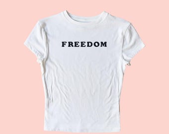 Freedom Baby Tee Embroidered, Freedom Shirt, American Shirt, USA Shirt, Patriot Shirt, American Baby Tee, America Shirt