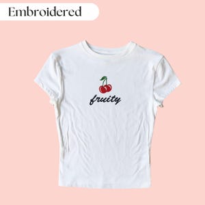 Fruity Embroidered Crop Top, Pride Parade Shirt, Gay Crop Top, Gay Pride Shirt, Gay Crop Top, Gay Baby Tee, Gay Shirts, Funny Gay Shirt
