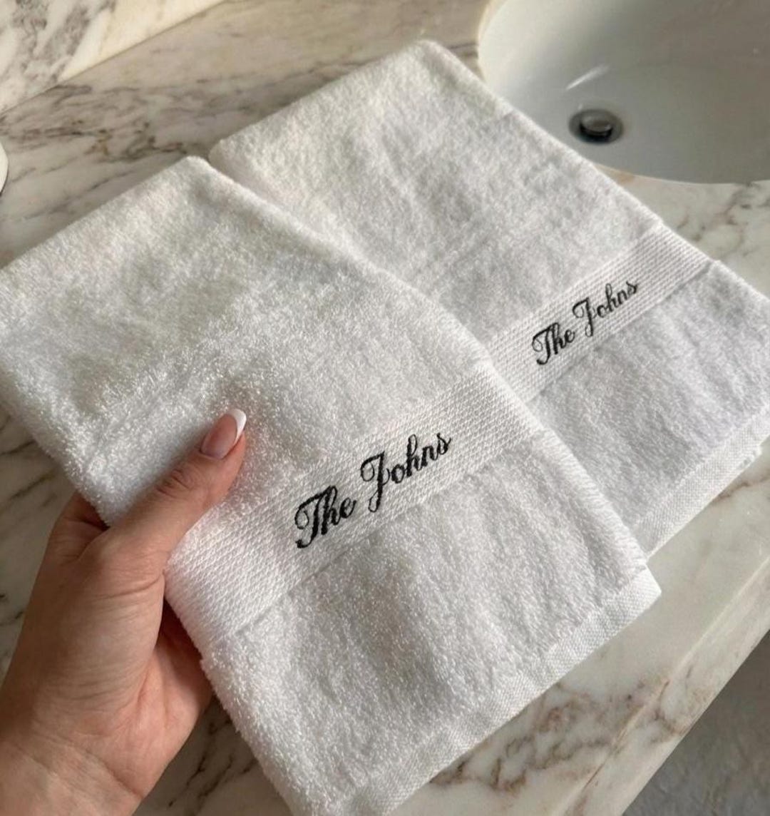 Embroidered Hand Towel, Customized Hand Towel, Personalized Towels, Embroidered Towels, Wedding Gift Towel