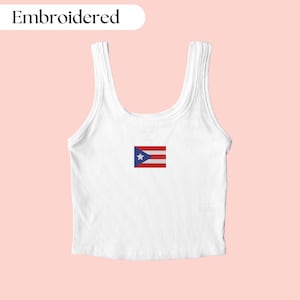 Puerto Rico Tank Top Embroidered, Puerto Rico Shirt, Puerto Rican Shirt, Puerto Rico Flag Shirt, Puerto Rican Flag Shirt, Puerto Rican Gift