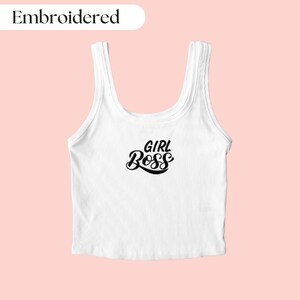 Girl Boss Tank Top Embroidered, Girl Boss Shirt, Boss Babe Shirt, Entrepreneur Shirt, Business Owner Shirt, Feminist Shirt, Feminism Shirt