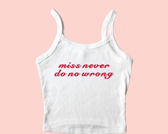 Canotta Miss Never Do No Wrong, God's Country, maglietta I'm The Problem, canotta ricamata, top corto divertente, tour I'm The Problem