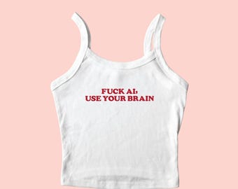 AI Tank Top, Anti AI Shirt, Artificial Intelligence Shirt, Anti-AI Shirt