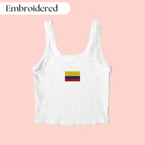 Colombia Tank Top Embroidered, Colombia Shirt, Colombian Shirt, Colombia Flag Shirt, Colombia Gift, Colombian Gift