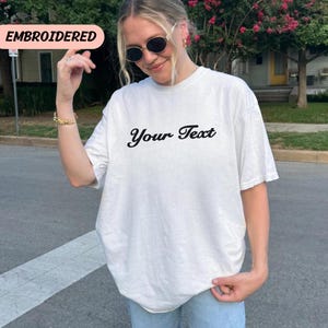 Embroidered TShirt Custom Comfort Colors - Custom Shirt Embroidered - Custom T Shirt Embroidered  - Embroidered Tee - Personalized Gift