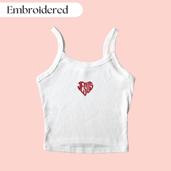 Jesus Tank Top Embroidered, Christ Tank Top, Christian Tank Top, Jesus Shirt, Christian Shirt, Christ Shirt, Religious Shirt, Church Shirt