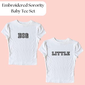 Big Little Shirts Embroidered, Sorority Apparel, Custom Sorority Crop Top, Initiation, Bid Day, Big Little Shirt Gift, Sorority Sister Gift