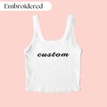 Embroidered Tank Top, Personalized Tank Top, Custom Embroidered Tank Top, Custom Text Embroidered Tank Top, Y2K Tank, Custom Tank Top