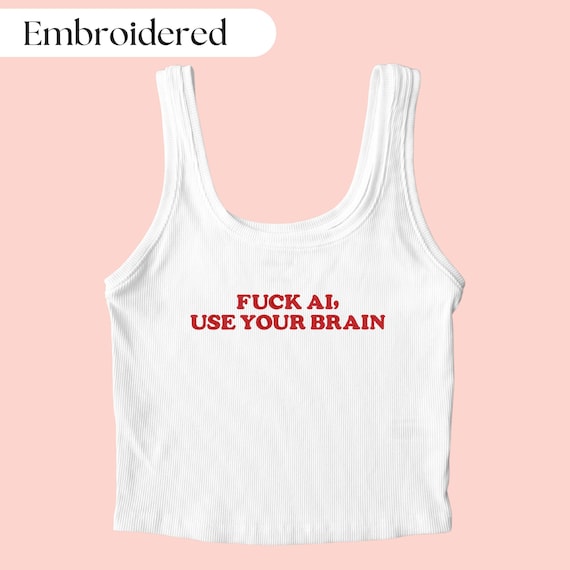 AI Tank Top, Anti AI Shirt, Artificial Intelligence Shirt, Anti-AI Shirt