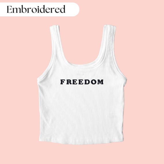 Freedom Tank Top Embroidered, Freedom Shirt, American Shirt, USA Shirt, Patriot Shirt, American Tank Top, America Shirt