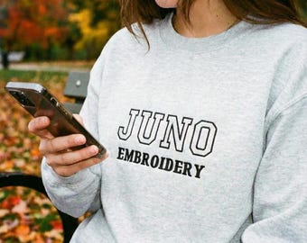Custom Sweatshirt Embroidered, Custom Sweater Embroidery, Personalized Sweater Text Crewneck, Custom Pullover