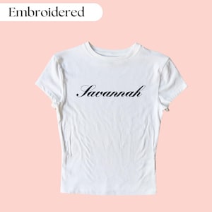 Savannah Baby Tee Embroidered, Savannah Bachelorette Shirts, Savannah Baby Tee, Savannah Shirt, Savannah Bachelorette Party Shirts