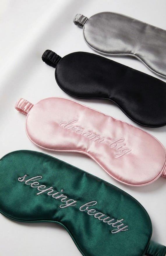 Custom Eye Mask Embroidered, Personalized Sleep Mask, Bridesmaid Gift, Bridal Party Gift, Personalized Wedding Gift, Gift for Her