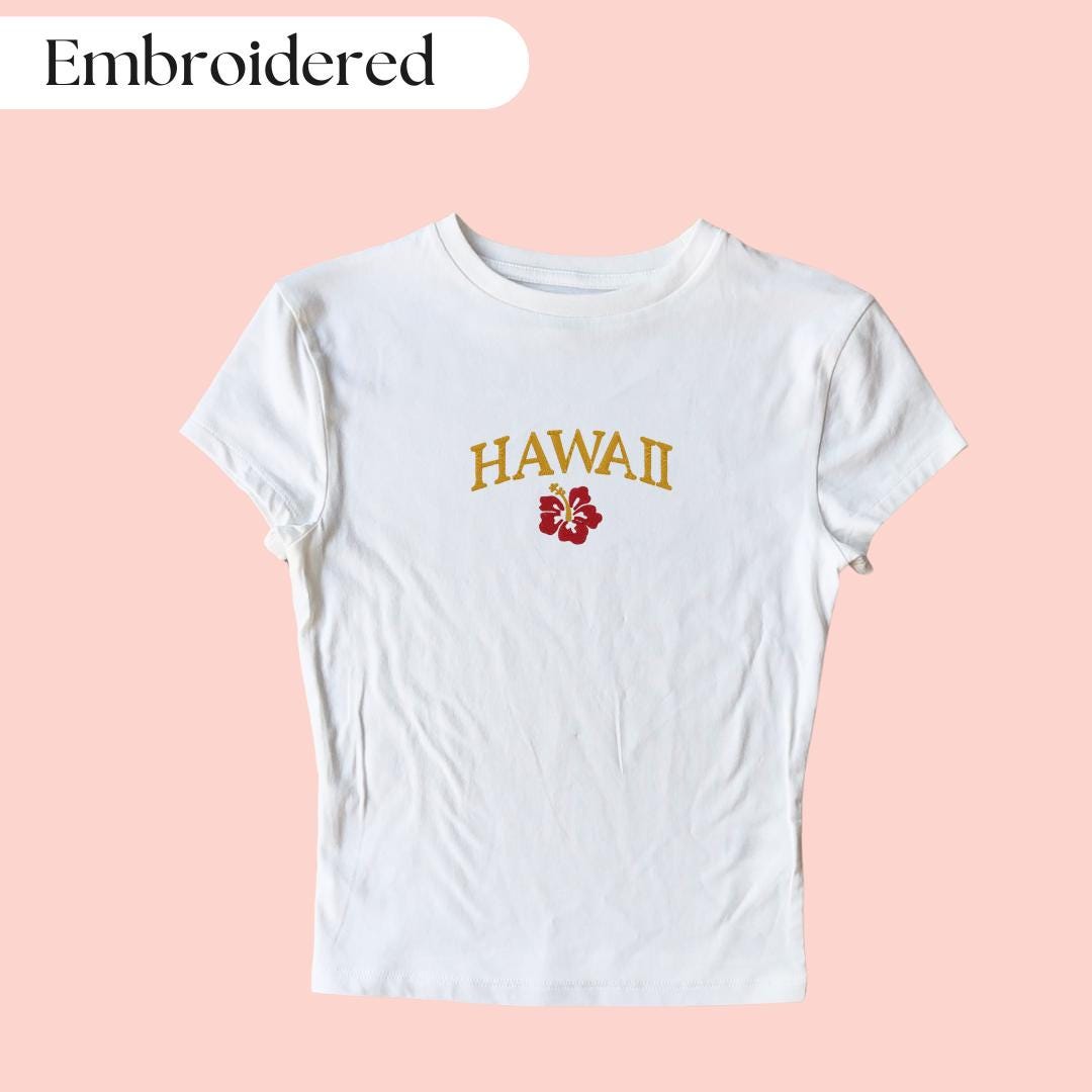 Hawaii Baby Tee Embroidered, Aloha Baby Tee, Aloha Shirt, Hawaii Shirt ...