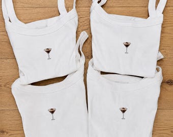 Débardeur brodé Espresso Martini, Débardeur à boire, Débardeur Dirty Martini, T-shirt Martini, Débardeur de bar, Débardeur de club, Débardeur de soirée