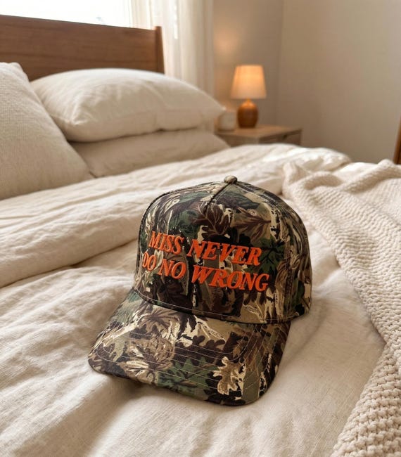 Miss Never Do No Wrong Camo Hat, Country Camo Hat, Country Concert Hat