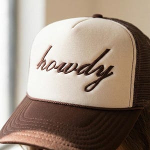 Howdy-hoed geborduurd, Howdy-truckerhoed, countryhoed, westernhoed, rodeohoed afbeelding 2