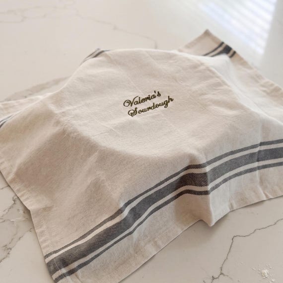 Sourdough Towel, Embroidered Banneton Cover, Personalized Bread Proofing Cloth, Custom Baker Gift, Personalized Sourdough Baking Towel,