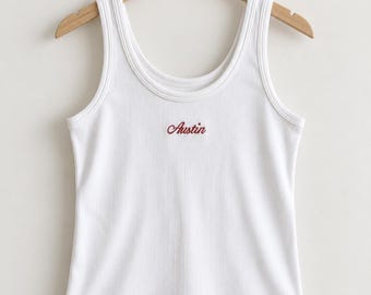Austin Tank Top Embroidered | Austin Football Tank | Minimalist State Shirt | Cute Game Day Apparel | Austin Shirt, Austin Tank Top