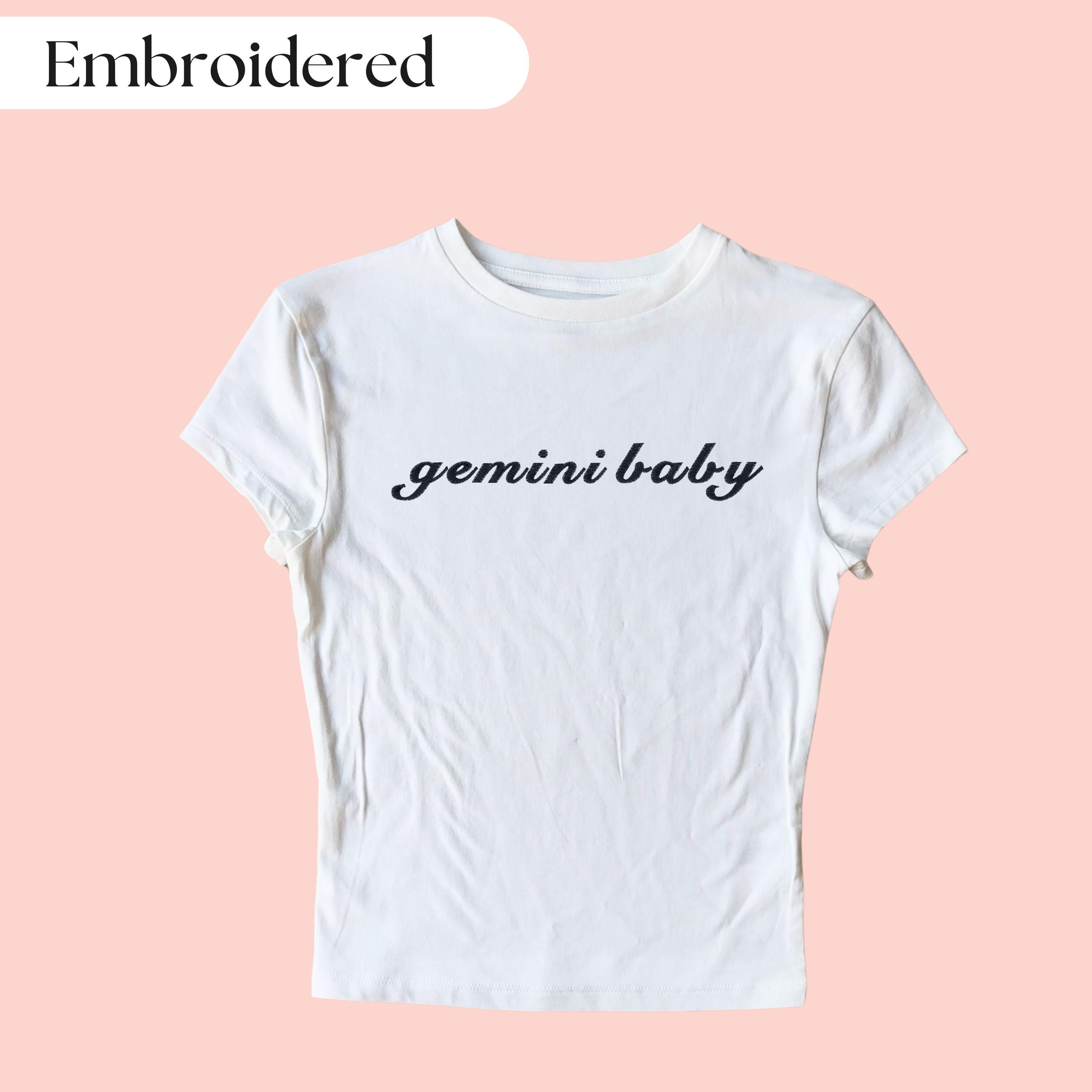 Gemini Baby Embroidered Baby Tee, Gemini Birthday Gift, Gemini