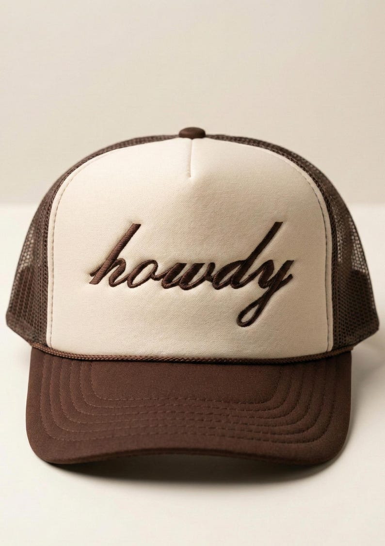 Howdy-hoed geborduurd, Howdy-truckerhoed, countryhoed, westernhoed, rodeohoed afbeelding 1
