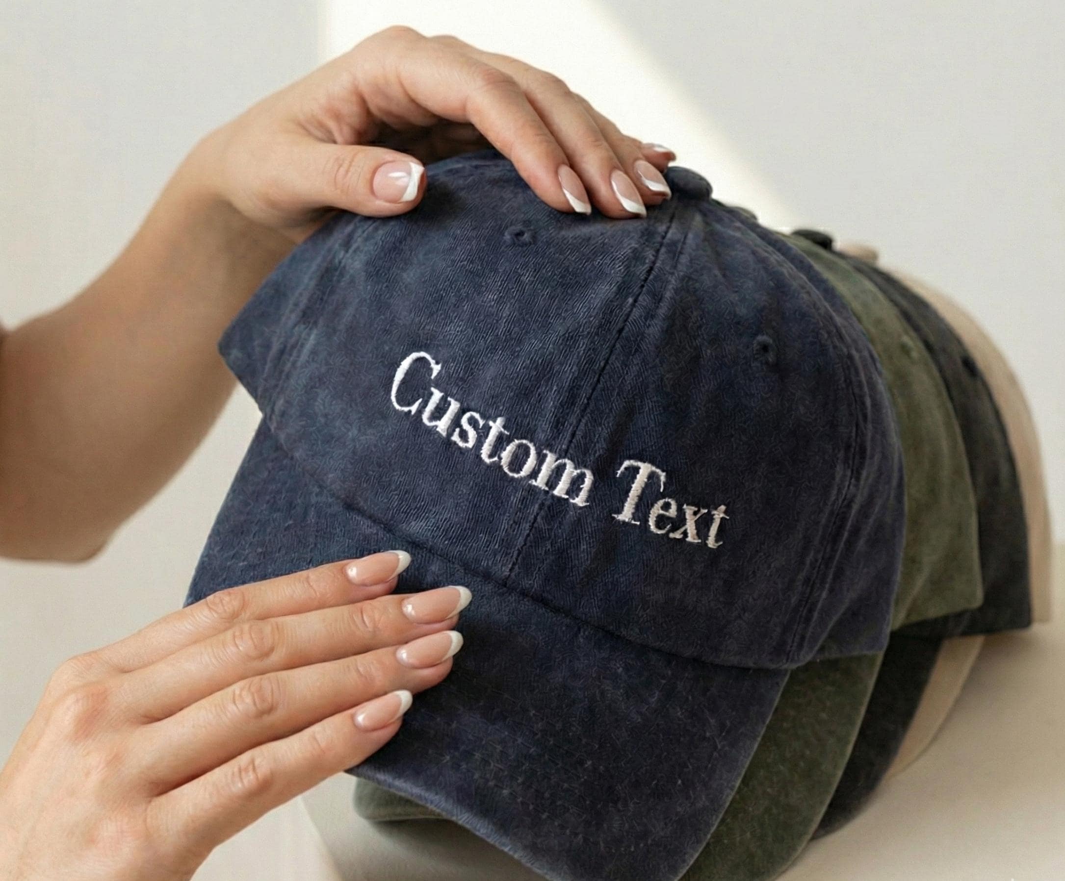 Custom Text Hat Embroidered, Personalized Cap, Vintage Baseball Hat ...