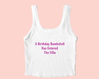 Birthday Bombshell Embroidered Tank Top,  Embroidered Baby Tee, Birthday Girl Shirt, Birthday Shirt, Birthday Girl