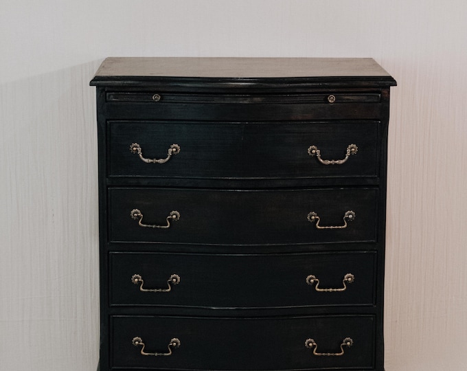 Chest of drawers made of wood - antique chest of drawers - oak chest of drawers - old chest of drawers made of dark wood (reclaimed wood) - vintage chest of drawers made of dark wood - vintage chest of drawers
