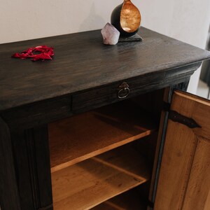 Antique black chest of drawers - Vintage chest of drawers - Wooden chest of drawers - Antique chest of drawers - Solid oak or beech chest of drawers - Old chest of drawers - Designer wooden chest of drawers image 8