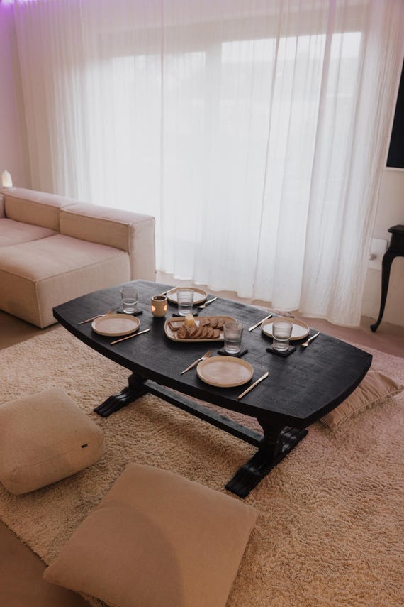 Large Wooden Coffee Table (oak), Wooden Coffee Table, Black Sofa Table, Oak Coffee Table, Large Oval Country Style