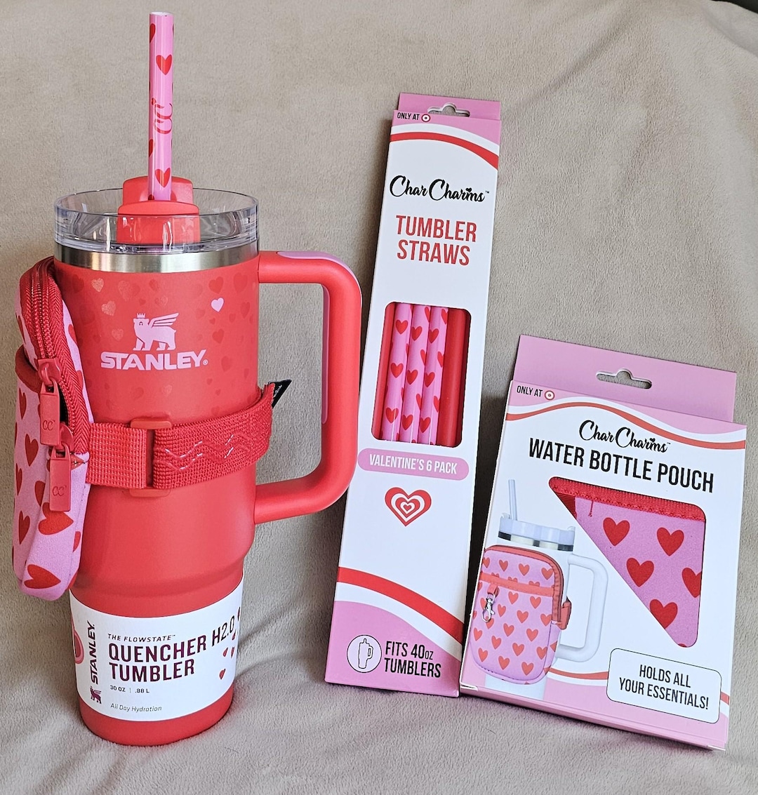 Stanley Cup Valentines Day Red 30oz Tumbler With Charcharm Pouch and Straw Etsy