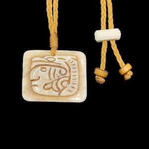 Mayan warrior bone pendant, Mayan culture lovers gift