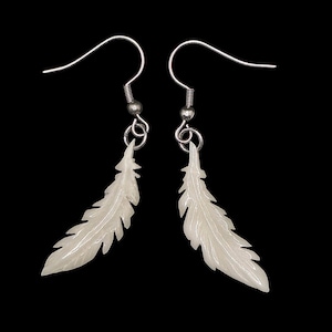 Bone feather earrings, Flight lovers gift