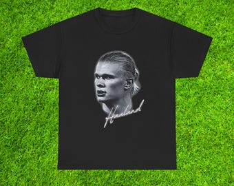 Erling Haaland T-shirt Manchester City Man City Dortmund Norvège Fan de football cadeau Football légende tee Streetwear vêtements art graphique chemise