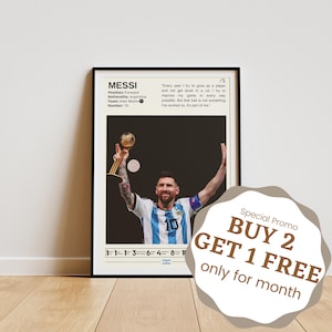 Lionel Messi Poster, Soccer Poster, Messi Print, Football Wall Art, Football Legend, Messi Fan Gifts