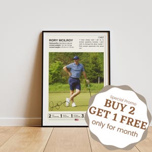 Rory Mcilroy Poster, Golf Wall Art, Golf Player Gift, Sports Poster, Golf Prints, Sports Bedroom Posters