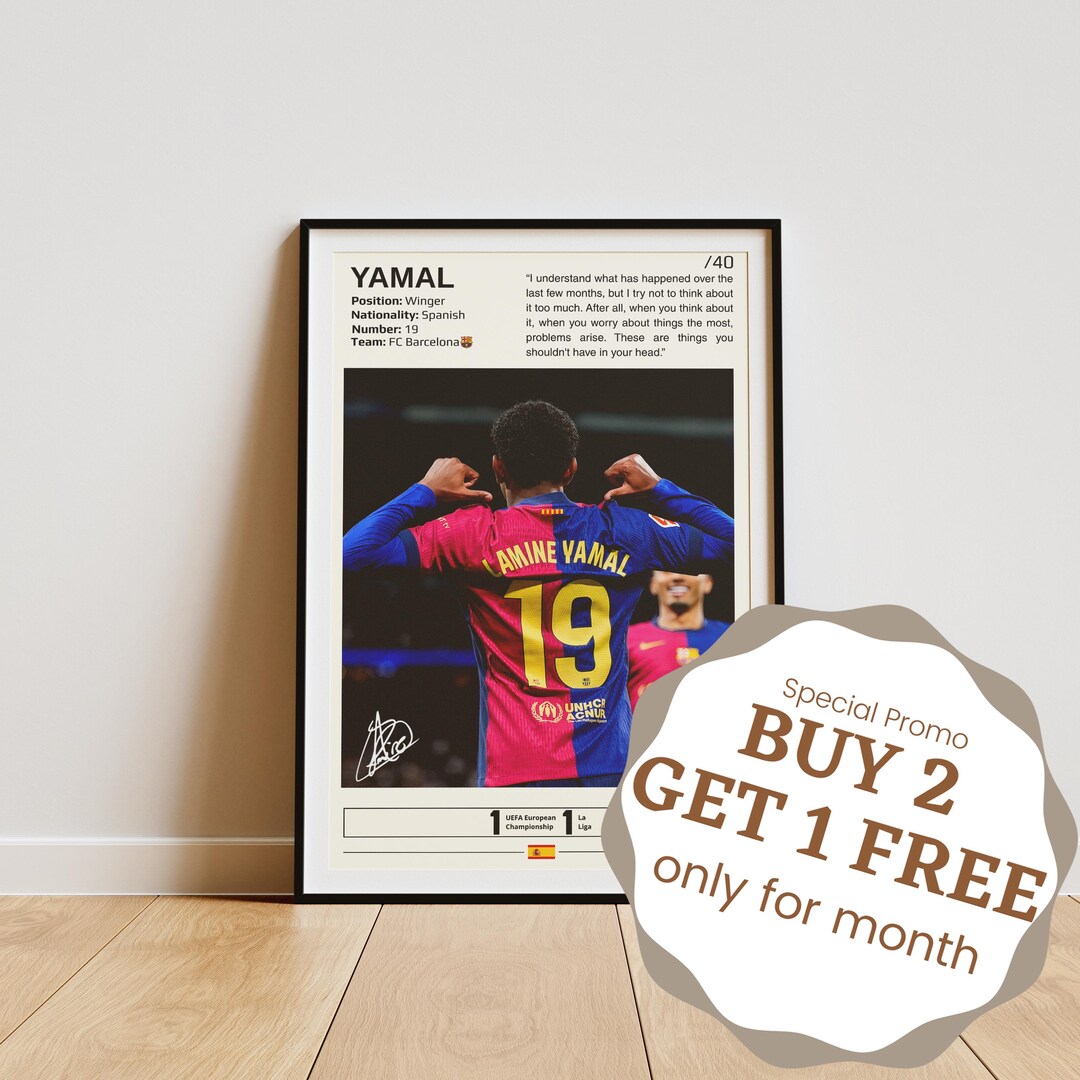 Yamal Rasmlar Lamine Yamal Poster, Soccer Poster, Yamal Print, Football Wall Art ...
