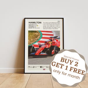 Lewis Hamilton Poster, Formula One Posters, Formula 1 Wall Art, Hamilton Print, Motorsport Decor, Hamilton Fan Gifts