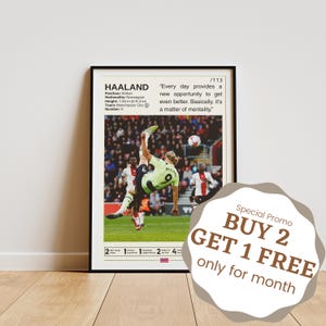 Erling Haaland Poster, Soccer Gifts, Sports Poster, Football Player Poster, Soccer Wall Art, Erling Haaland Prints